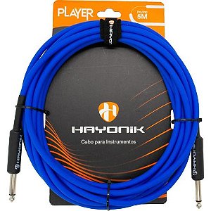 Cabo Para Instrumentos Player P10 x P10 5m Azul Hayonik [F003]