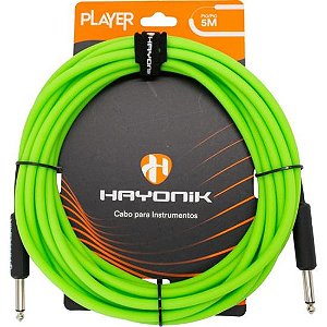 Cabo Para Instrumentos Player P10 x P10 5m Verde Hayonik [F003]