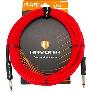 Cabo Para Instrumentos Player P10 x P10 5m Vermelho Hayonik [F003]