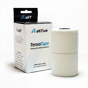 Bandagem Elastica Adesiva Aktive Tenso Tape 10 Cm Branca [F132]
