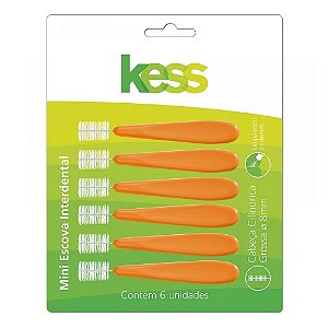 Mini Escova Interdental Cilíndrica Grossa 8mm 6 Unidades Kess 2007 [F132]