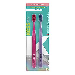 Kit Com 2 Escovas Dentais Pro Extra Macias Kess 2105 [F132]