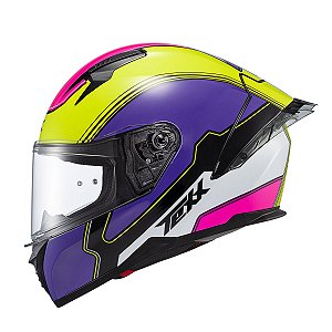 Capacete Texx Fecha Raptor Hornet Verd Rox Branc Ros Bril 58 [F016]