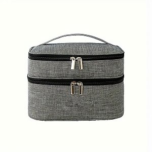 Necessaire Viagem Dupla Organizador Cor: Cinza [F102]