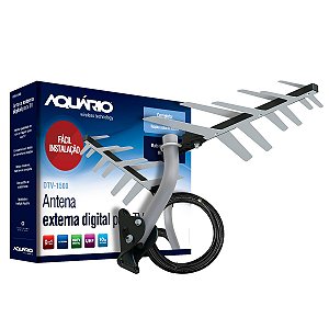 Antena Externa Dtv-1500 Para Tv 2 Em 1 Completa Aquario [F086]
