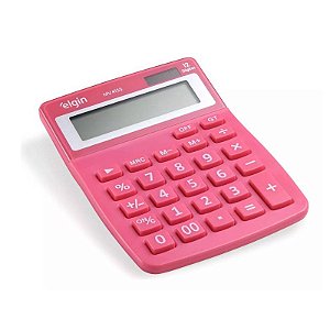 Calculadora Mesa Visor 12 Dig. Rosa Mv4135 Elgin [F108]
