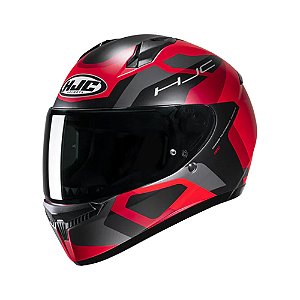 Capacete Hjc C10 Tins Verm Cinz Pret 56 [F016]