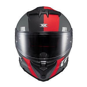 Capacete Texx Fecha Kaiman Track Verm Pret Cinz Fosc 56 [F016]
