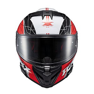 Capacete Texx Fecha Kaiman Vector Verm Pret Branc Bril 58 [F016]