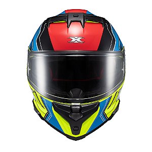 Capacete Texx Fecha Kaiman Teaser Verd Pret Azu Verm Bril 58 [F016]