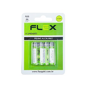 Pilha Alcalina Aaa Flex 04 Unidades Fx- Aaak4 [F108]