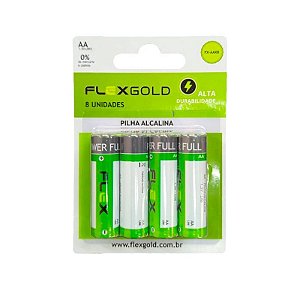 Pilha Aa Alcalina ( Cart. C/ 8 Un )  Flex Fx-aak8 [F108]