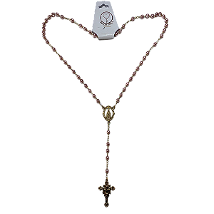 Terco 6mm Nossa Senhora Aparecida Rosa Bebe