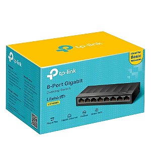 Switch TP-Link LS1008G - 8 Portas Giga 10/100/1000