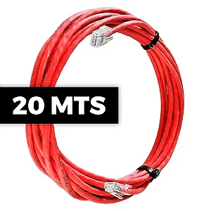 Cabo De Rede 20m Cat6 Vermelho Internet Patch Cord Ethernet