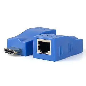 Extensor Hdmi 3d 30 Metros Via 1 Cabo De Rede Rj45 Cat5e/6