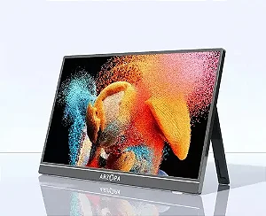 Monitor portátil ARZOPA, monitor de laptop FHD 15,6'' 1080P USB C HDMI, tela de computador HDR Eye Care