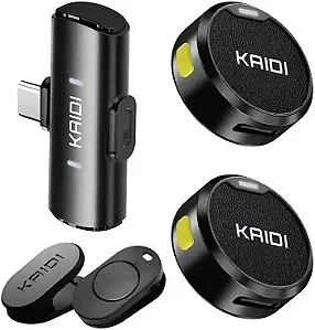 Microfone Lapela Sem Fio Kaidi Bluetooth Magnético Tipo-C