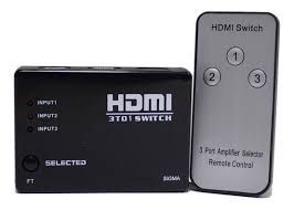 Adaptador Switch Hdmi 3 Portas 3x1 C/ Controle
