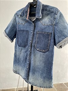 Camiseta Jeans Basic Masculina Tamanho M