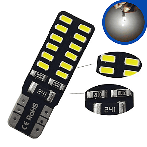 PAR de Lâmpada LED Pingo T10 24 SMD Super Branca 6000K – Alta Luminosidade Automotiva