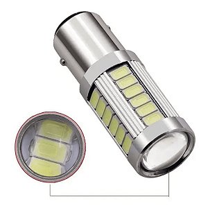 Par de Lâmpadas de Ré LED 1156 P21W 33 LEDs 1 Polo | Branco Super Brilhante 6000K