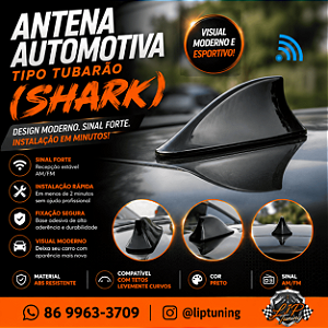 Antena Automotiva Funcional Tipo Tubarão (Shark)