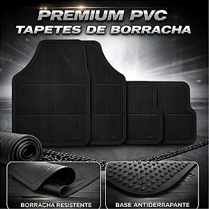 Jogo de Tapetes Automotivo Universal PVC Preto – 4 Peças
