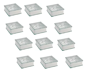 Kit Com 12 Bloco De Vidro Tijolo Transparente 19x19 Quadrado Transparente