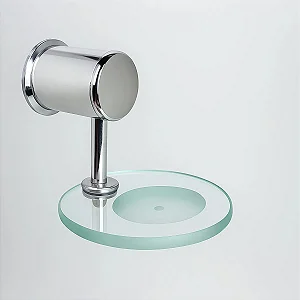 Saboneteira Parede Porta Sabonete Vidro Luxo Oval Incolor