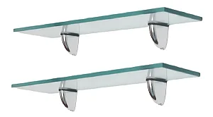 Prateleira De Vidro Para Banheiro 60 X 15 Bico Tucano Com 2