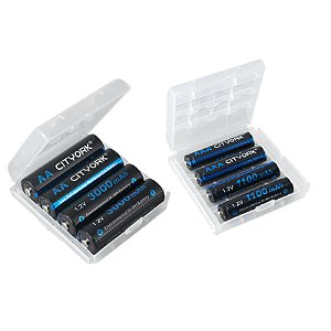 Bateria NIMH recarregável CITYORK 1.2V AA e AAA + carregador de bateria USB LCD