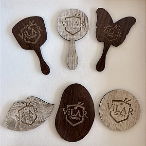 Kit 10 Espelhos Mdf Amadeirado E Acrílico Logo Gravada Laser