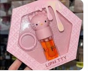 Gloss Labial Hello Kitty Hidratante com Chaveiro