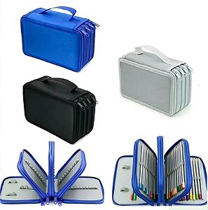 Estojo Grande Escolar 4 Compartimentos com Alça