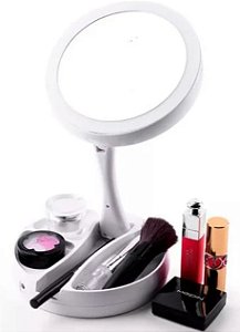 Espelho Camarim Portátil Com LED e Organizador