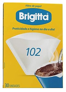 Filtro de Papel Brigitta 102 Kit com 30 Unidades Café Coado Alta Qualidade