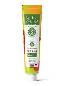 CREME DENTAL AYURVÉDICO SEM FLÚOR WILD MINT 100G - ĀYURVÈDIKA
