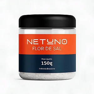 Pote Flor de Sal Netuno Gourmet com tampa dosadora de 150 g