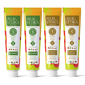 KIT Refrescância Cremes Dentais mistos 100% Natural - ĀYURVÈDIKA