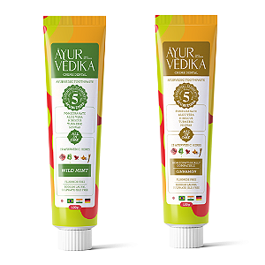 KIT Refrescância Bucal Sem Flúor Canela e Menta - ĀYURVÈDIKA