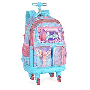 Mochila Infantil Escolar Rodinhas Feminina Barbie Luxcel