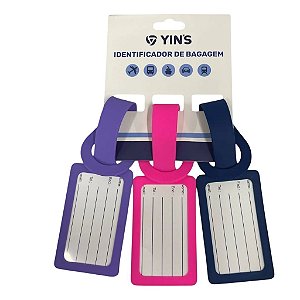 Identificador Mala de Viagem Kit 3 Etiquetas Silicone Yin's