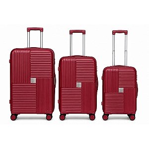 Conjunto 3 Malas de Viagem P M G Giro 360° Polipropileno Batiki