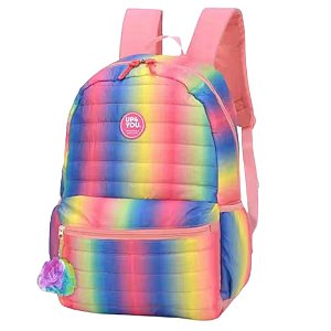 Mochila Mochila Escolar Juvenil Fashion Arco Iris Up4you