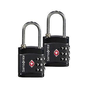 Kit 2 Cadeados TSA Samsonite para Mala de Viagem Preto