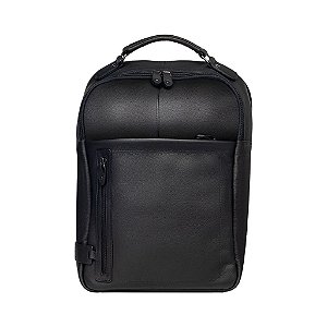 Mochila Couro Kaia Preta Notebook 17 Polegadas Pelli Brasil