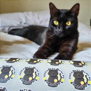 Pacote de adesivos redondos coleção gatos 3x3cm
