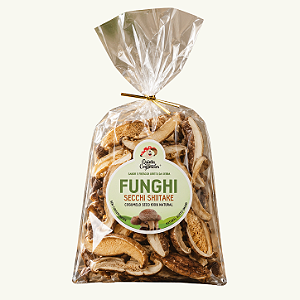 Funghi secchi Shiitake cogumelos desidratados 100% natural, com sabor concentrado e rico em umami. Práticos para risotos, molhos, massas, sopas e receitas especiais.