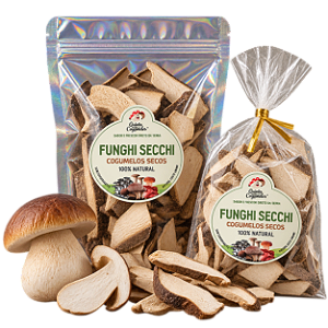 Funghi Porcini Seco (Boletus edulis) – Serra Catarinense - Cogumelo brasileiro de coleta sazonal e disponibilidade limitada. Um dos mais valorizados na gastronomia italiana e internacional.